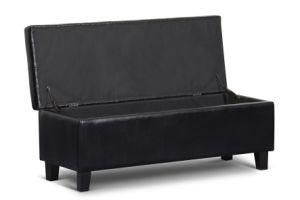 Good Quality Black Faux Leather Ottoman Box Storage Box Blanket Box (720)