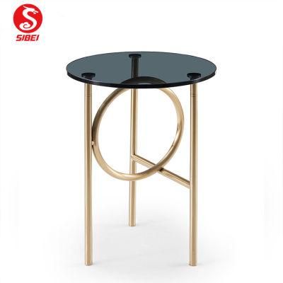 High Quality Coffee Round Dining Table with 304 Stainless Steel Legs