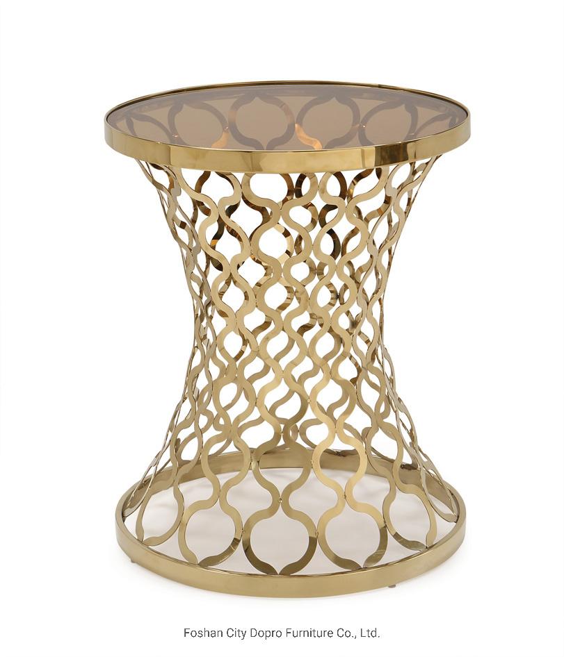 Luxury Antique New Chinese Style Clear Glass Top End Table for Home and Hotel