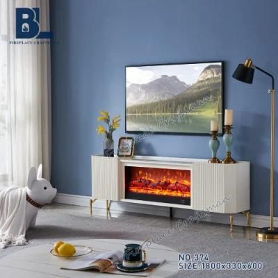 Wooden Furniture Modern Design Electric Fireplace Heater TV Stand with Marble Top for Indoor Decoration for Sale