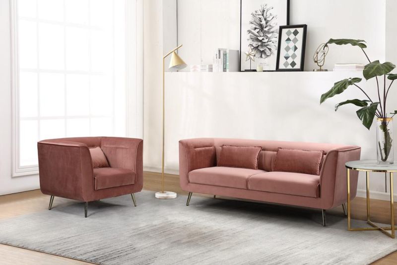 Nova Home Design Living Room 3 Seater Vintage Velvet Sofa Red Color Couch