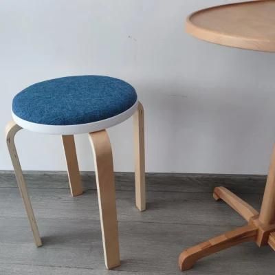 Round Stool with Plastic Plate and Soft Seating Surface