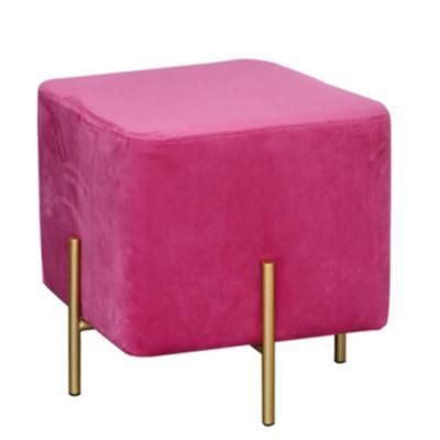 Living Room Furniture Fabric Ottoman Tufted Stool Luxury Velvet Pouf Stool