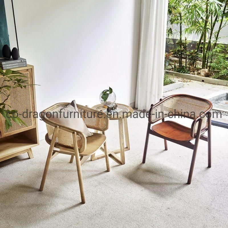 Fashion Home Furniture Wicker Rattan Leisure Chair with Wooden Arm