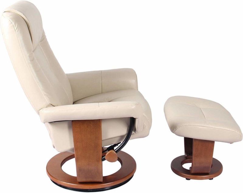 Jky Furniture 8 Points Vibration Massage Functions (2 In Ottoman 6 In Chair) Leather Leisure Chair with Ottoman