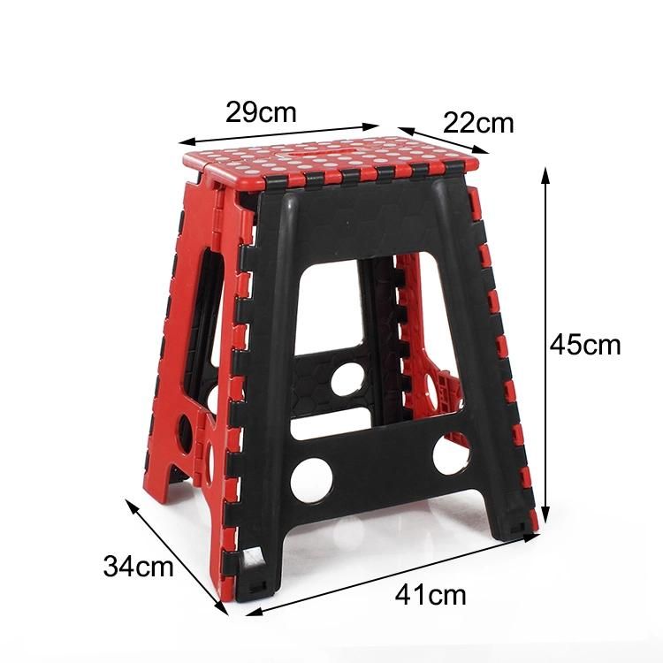 Portable 45cm High Plastic Folding Stool for Family Use