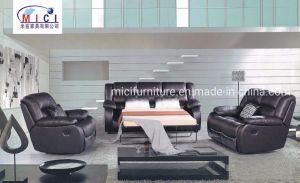 Black Fashion Design Sofa Set for Home Recliner Leather Sofa