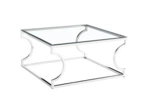 Luxury Entryway Hallway Coffee Table with Stainless Steel Frame