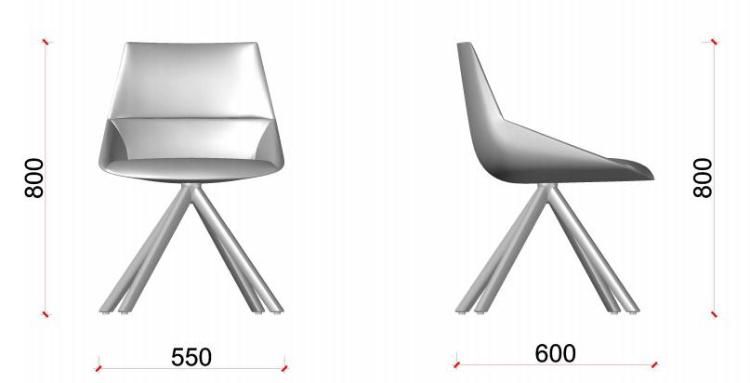 Integrated Mold Foam Seat Armchair with Wood Legs for Office Reception