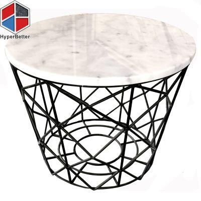 Customized Wholesale Round White Side Table Nest Marble Set