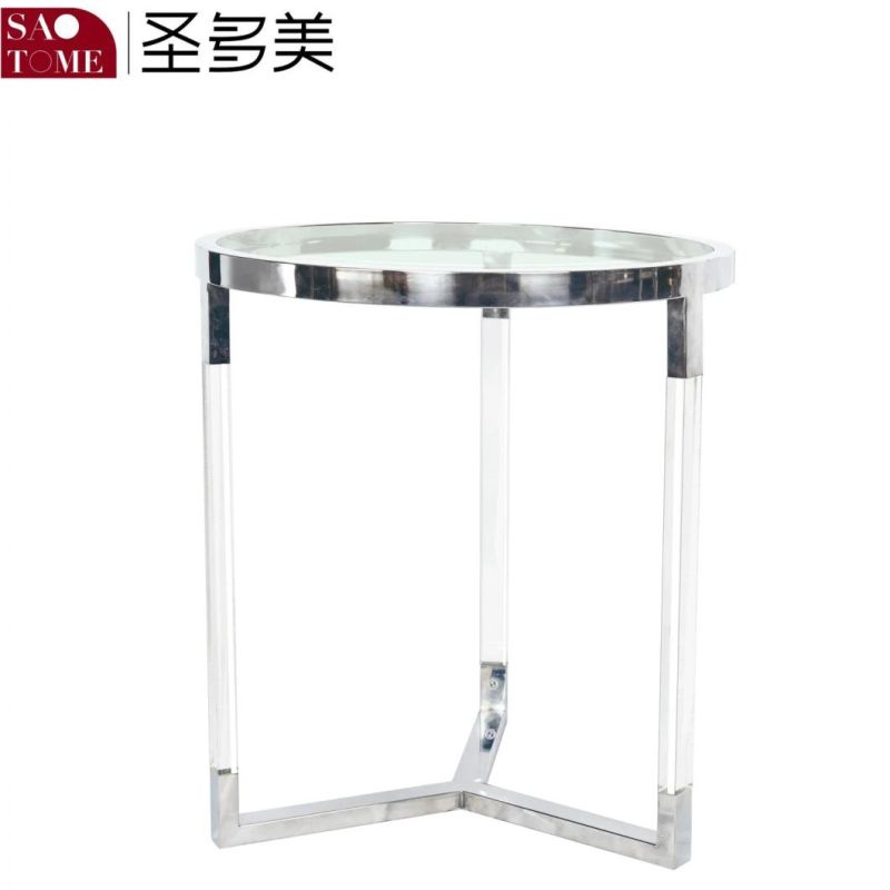 Modern Popular and Practical Living Room Furniture Stainless Steel Glass End Table