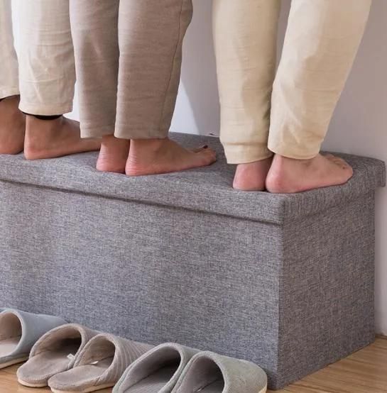 Storage Stool Sofa Shoe Stool Sitting Folding Fabric Storage Stool