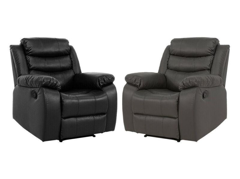 Jky Furniture Leather Manual Recliner Chair with High Quality Padded Seat for Living Room