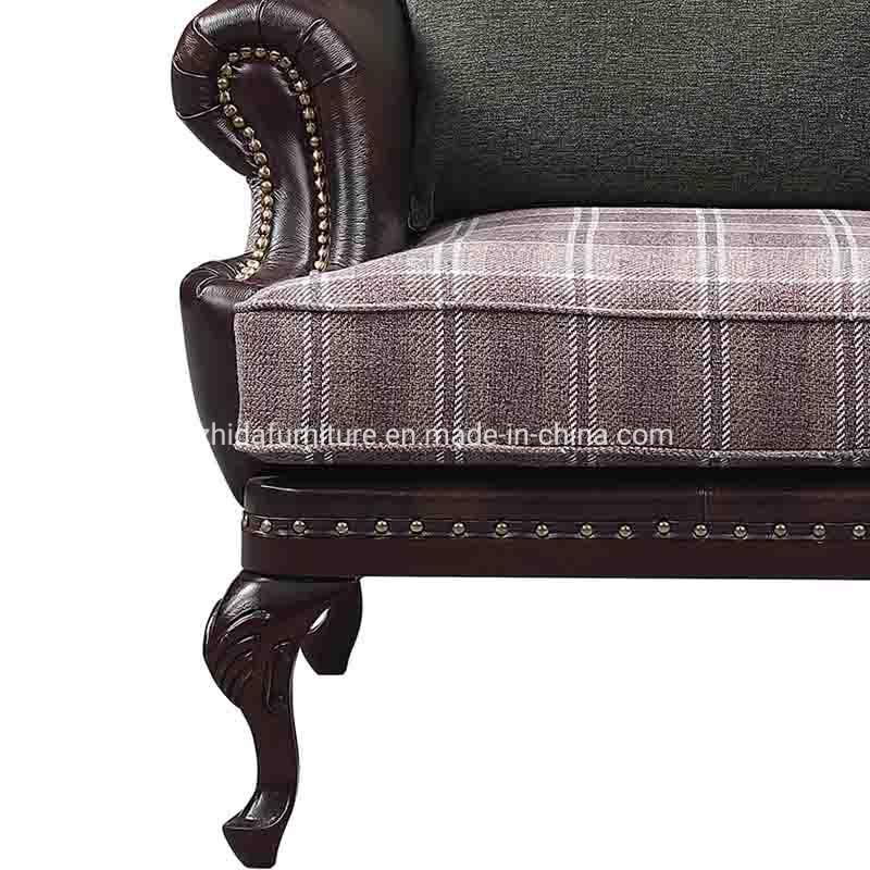 American Style Leather Cover Fabric Living Room Chair Bedroom Hotel Chair