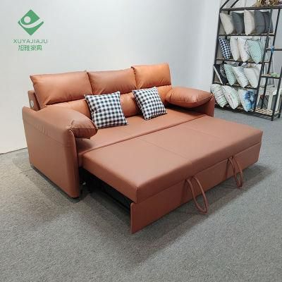 European Design Cow Leather Detachable Armrest to Packing Deformationable Sofa Cama