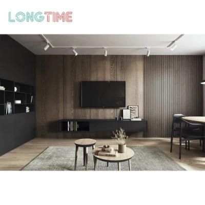 Customized Classic Wall Installation Black TV Cabinets