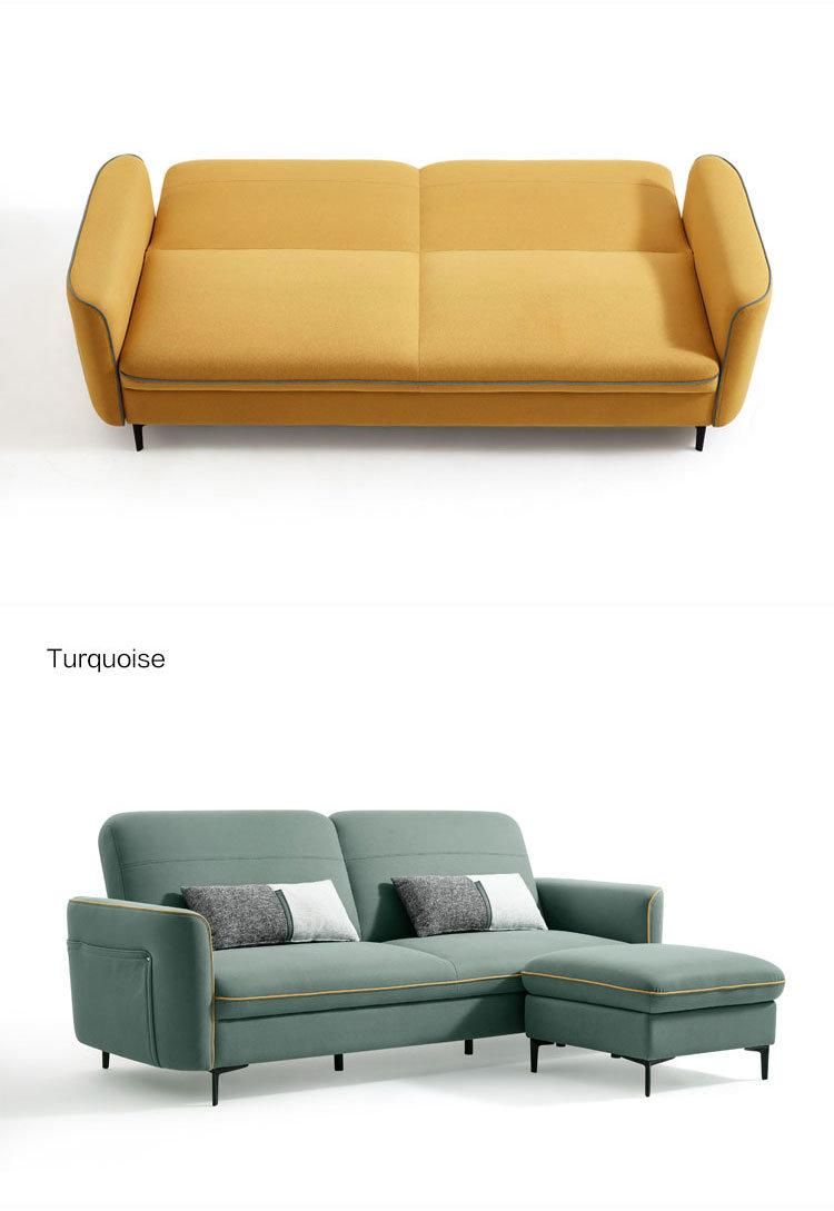 Hot Sale Sponge with Armrest Fabric Couch L Shape Sofas Bed Sofa S136