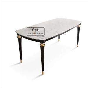 Dining Room Furniture Mable Dining Table with Metal Legs
