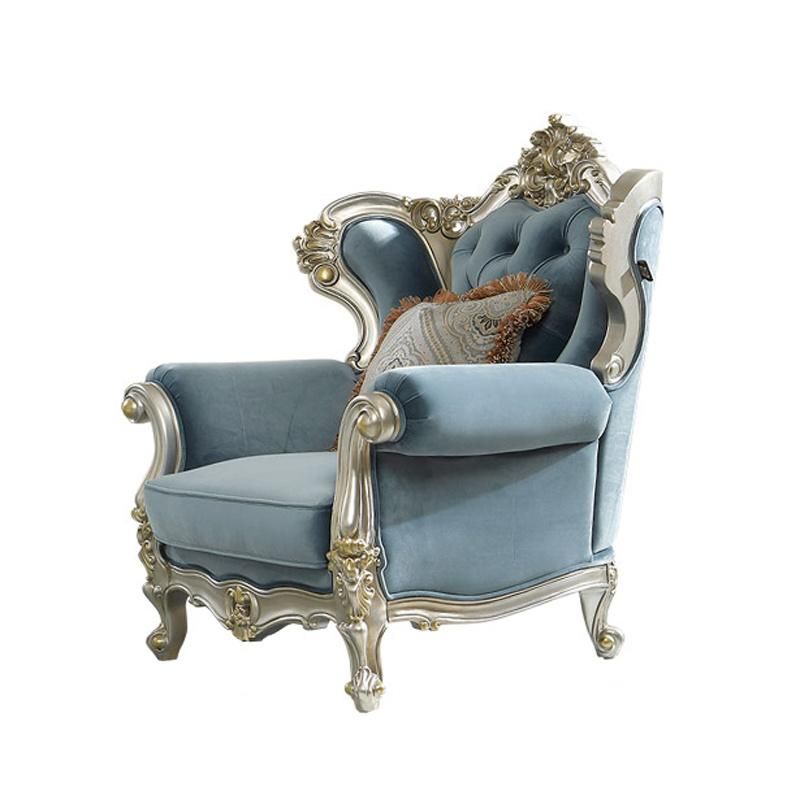 Wood Carved Classic Fabric Sofa in Optional Sofas Seats and Furniture Color