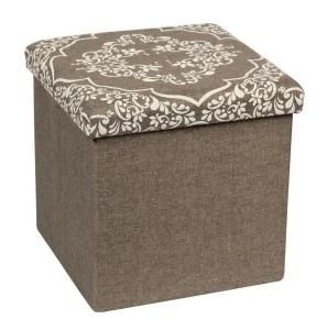 Knobby Faux Linen Polyester Foldable Stool for Kids Storage Easy Carry Chair Modern System in The Living Room