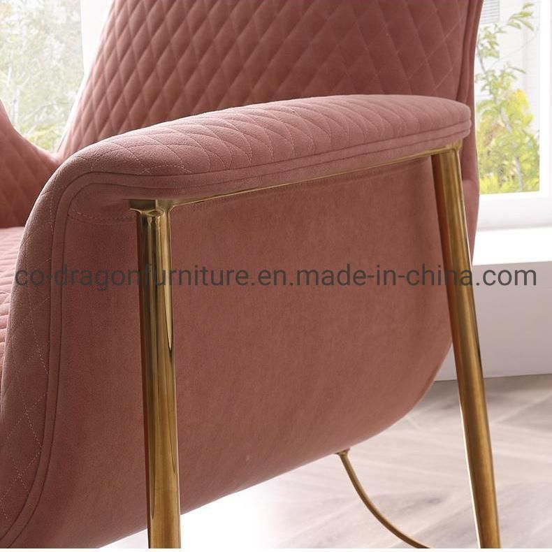 Luxury Modern Furniture Leather Leisure Sofa Chair with Metal Laegs