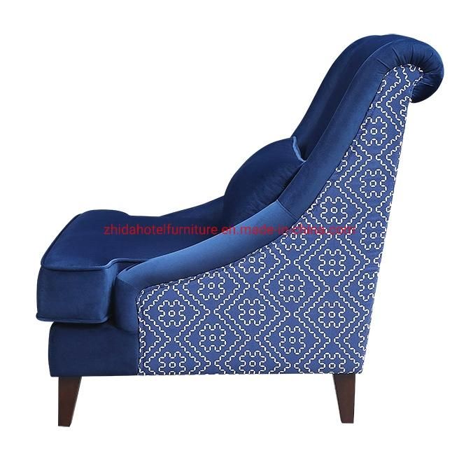 Blue Fabric Living Room Furniture