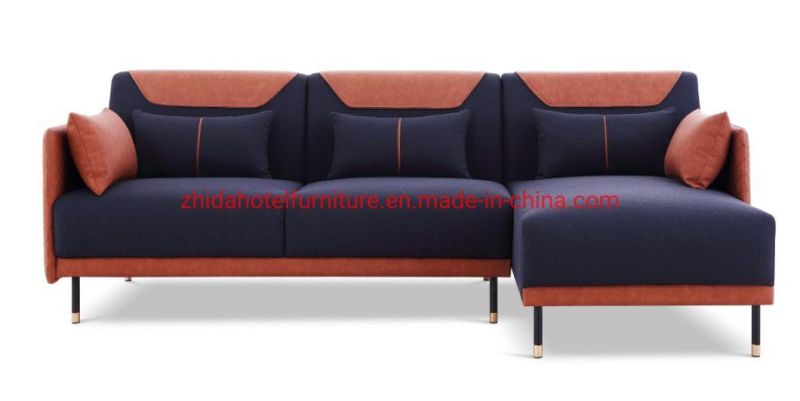 Home Furniture Modern Fabric Leather Wooden Hotel 3 Seat Sofa