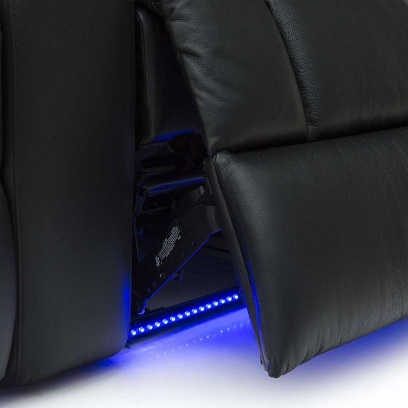 Jky Furniture Luxury Air Leather Home Theater Sofa Set with LED Light and Massage Function