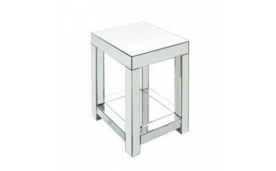 Venetian Mirrored Side Coffee Table Phone Lamp Glass Nightstand