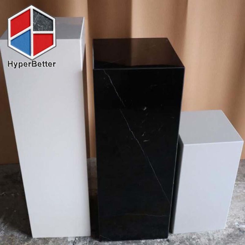 Black Nero Marquina Marble Plinth Tables