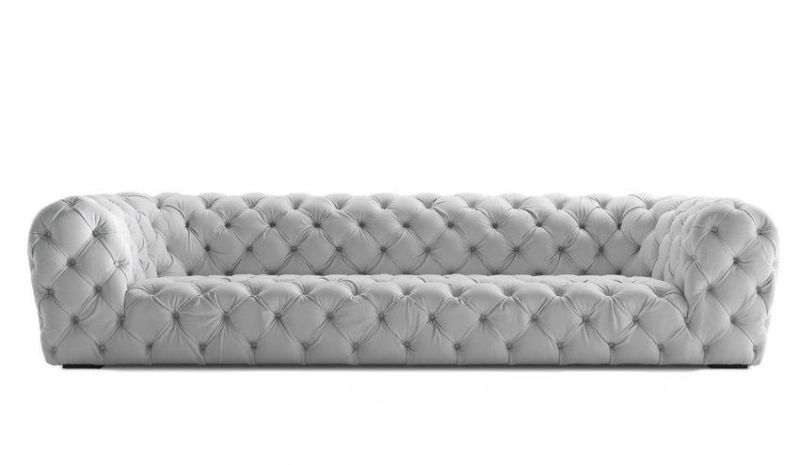 Factory Direct Supply Modern Home Furniture Italian Style Upholstered Velvet Sofa Set 4 Steater Sectional Chesterfield Sofa