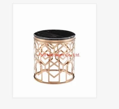 Northern Europe Modern Marble Coffee Table Bedroom Iron Small Round Tea Table