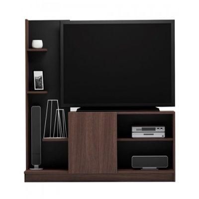 New Design Chinese Factory Brown Wood TV Stand with Bookcase