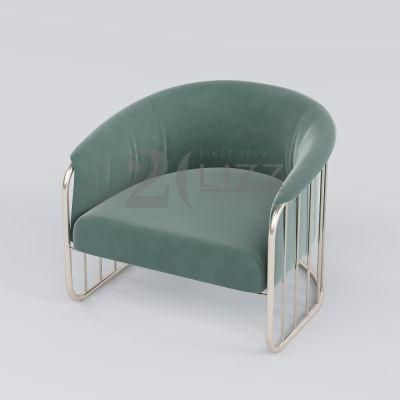 Unique Design Modern Stainless Steel Home Living Room Furniture Leisure Velvet Fabric Single Chair