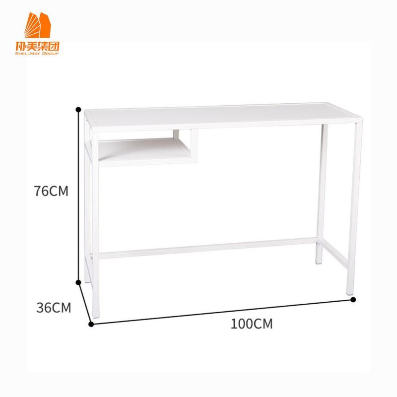 Metal Frame Computer Table Laptop Desk with Storage Cabinet for Home Office