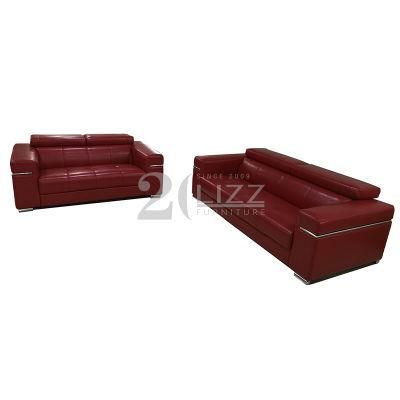 Modern Leisure Sectional Genuine Leather Sofa with Headrest