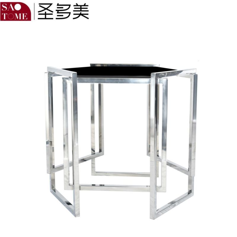 Modern Living Room Furniture Stainless Steel Glass End Table