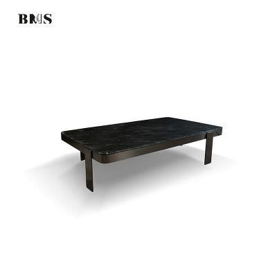 Luxury High Quality Stylish Living Room Rectangle Black Marble Coffee Table