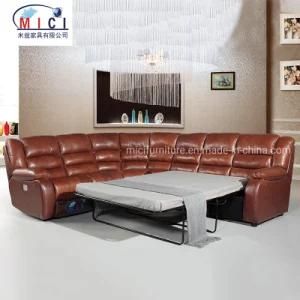 European Home Furniture Living Room Corner Recliner Leather Sofa Bed
