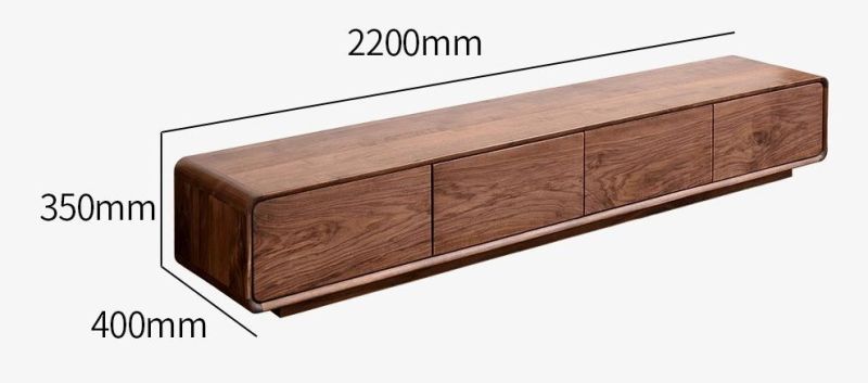 Wholesale Living Room Furniture Solid Wood Grain Surface TV Table Fancy Black Walnut Customized TV Cabinet Modern Italy Minimalism Style TV Stand Cabinet Unit