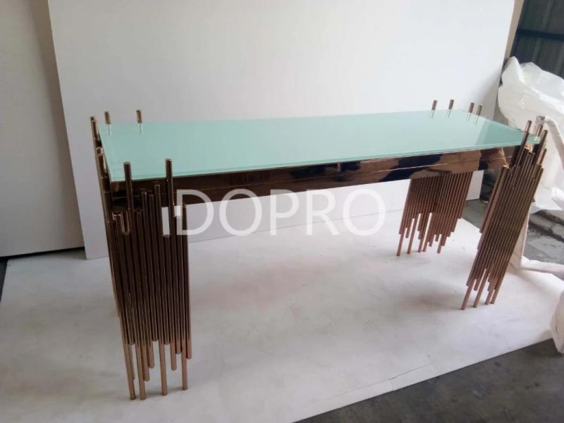 Gold Living Room Furntiure Sets with Black Glass Top