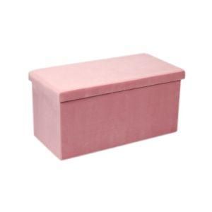 Knobby Customized Color Velvet Ottoman Seat Foldable Storage Box Ottoman Bench