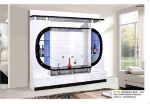 High Gloss White Wooden TV CD Storage Cabinet Set