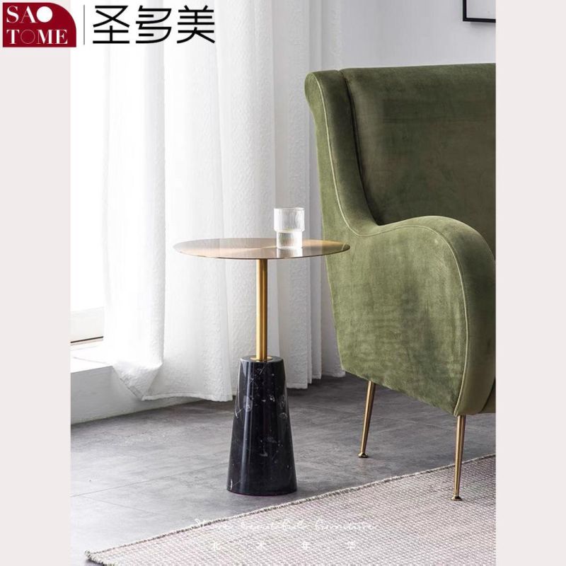 Modern Popular Living Room Furniture Natural Stone Base T-Shaped Round Tea Table