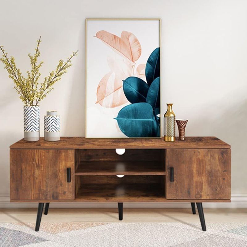 Modern TV Stand TV Cabinet TV Console with 2 Storage Cabinet for Living Room