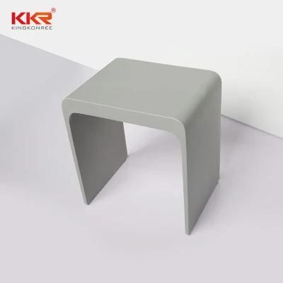 Fancy Artificial Stone Grey Bathroom Shower Furniture Stools