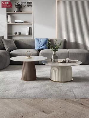 Modern Home Furniture Living Room Coffee Table Metal PU Leather Side Table Bedroom Table Melamine Laminated Tea Table