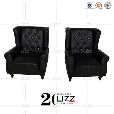 Vintage Stylish Wooden Chesterfield Leather Sofa Chair for Home/Office