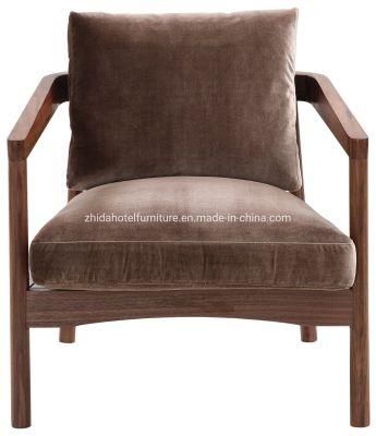 Solid Wood Living Room Furniture Wooden Frame Hotel Modern Chair