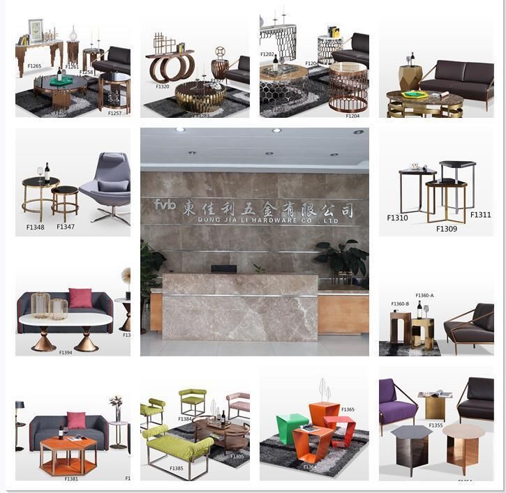 Living Room Hotel Bedroom Stainless Steel Mini End Small Side Coffee Tables with White Black Marble